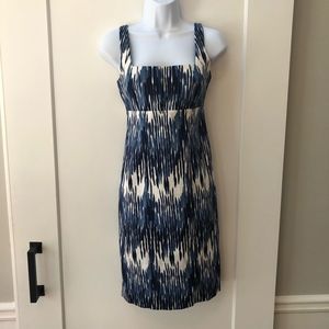 Calvin Klein blue white line pattern sheath dress woman’s size 4